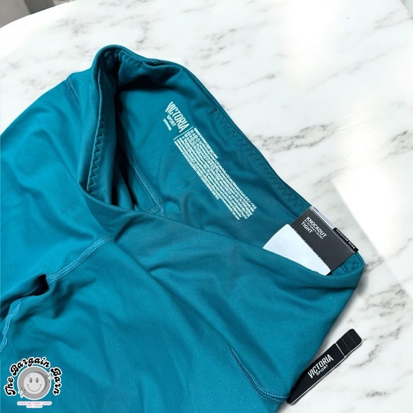 Victoria’s Secret Sport Knockout Retired Teal Glitter Stripe Leggings (Small) - Picture 4 of 5